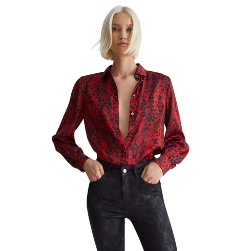 Camicia Donna in raso con fantasia Beige Liu Jo- Francavilla Moda